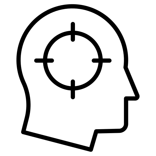 Head business and finance user focus icon
