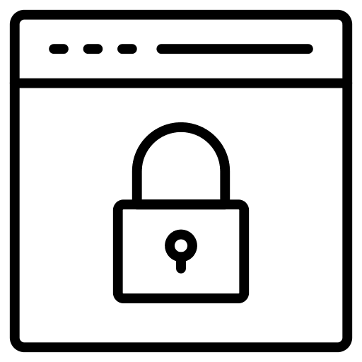 Web browser safety secure web protection icon