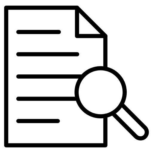 Document file paper magnifier icon