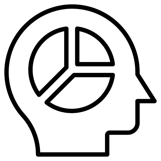 Head analysis head pie chart icon