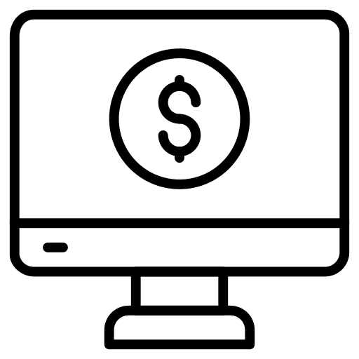 Monitor screen online payment business and finance money icon