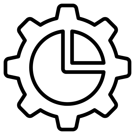Setting configuration gear pie chart icon