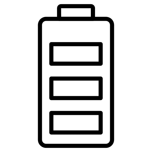 Battery power source battery bar full bar icon
