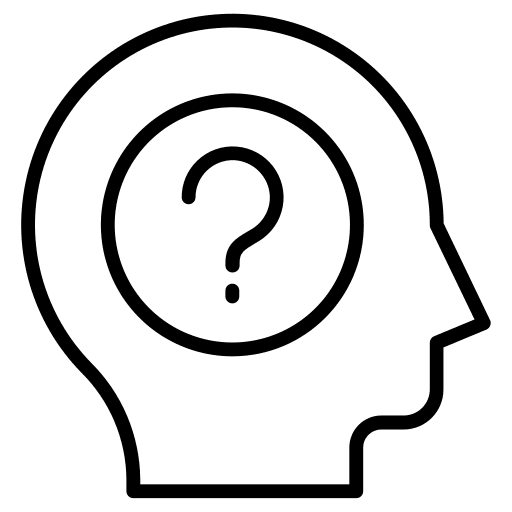 Head marketing user question mark icon