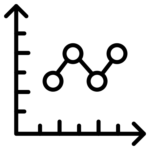 Line chart line graph marketing zip line icon