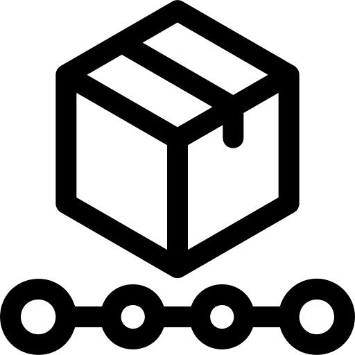 Supply chain delivery box control shipping and delivery icon