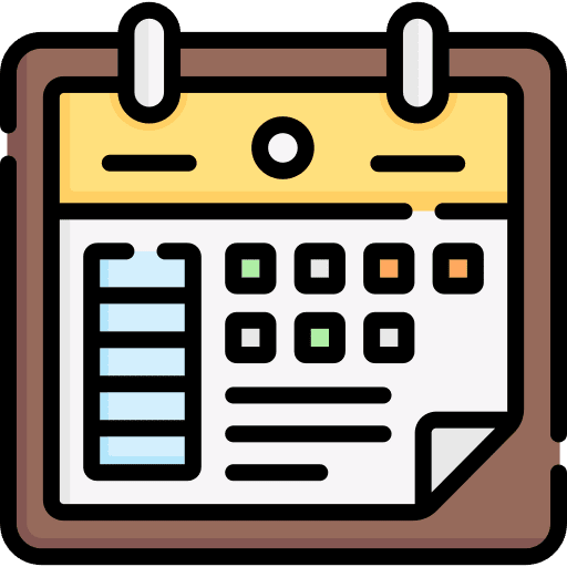 Week schedule time and date calendar icon