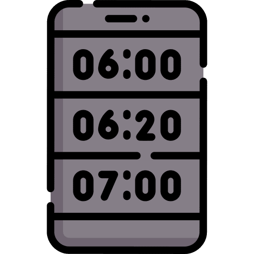 Alarm clock mobile phone time and date repeat icon Alarm clock mobile phone time and date repeat icon
