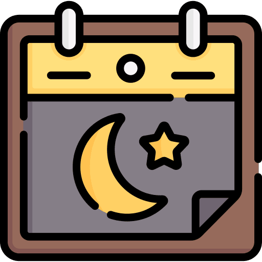 Calendar moon star event icon Calendar moon star event icon