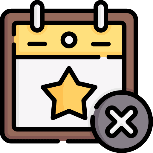 Delete calendar time and date star icon Delete calendar time and date star icon