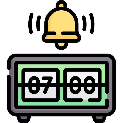 Digital clock bell ringing time and date icon Digital clock bell ringing time and date icon