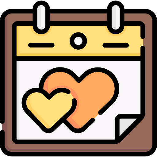 Love schedule love time and date icon Love schedule love time and date icon