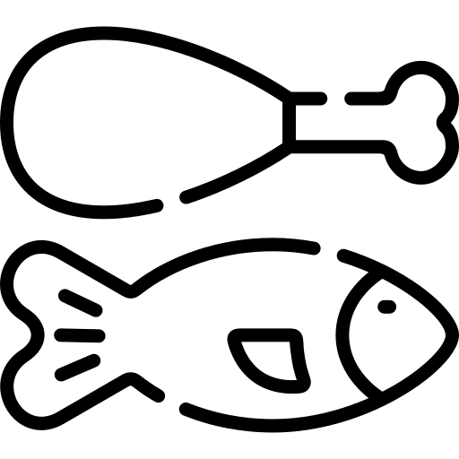 Fish meat food and restaurant protein icon