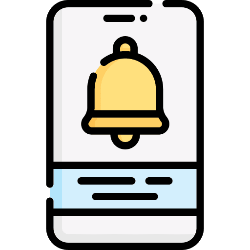 Notification technology alert smartphone icon Notification technology alert smartphone icon
