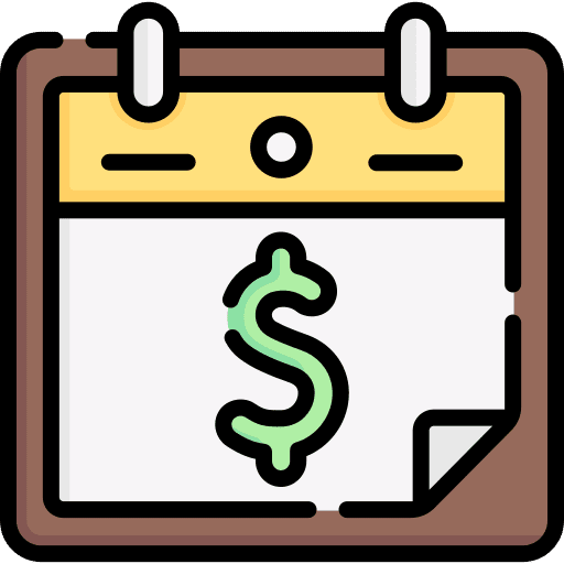 Payday dollar time and date calendar icon Payday dollar time and date calendar icon