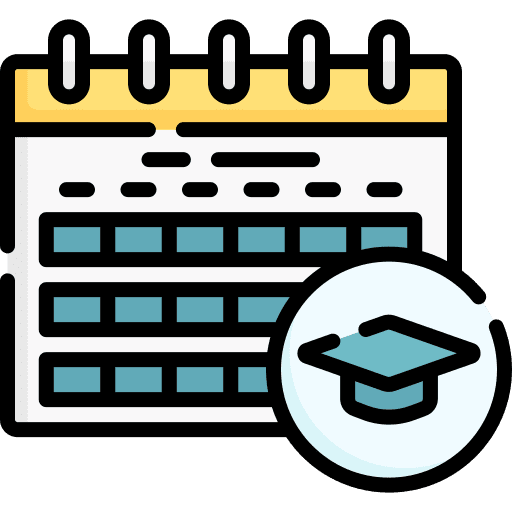 Semester calendar graduation date icon Semester calendar graduation date icon