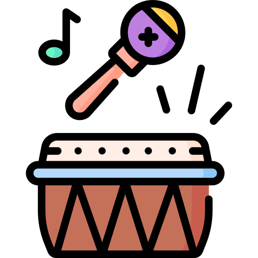 Drum holi celebration music and multimedia icon