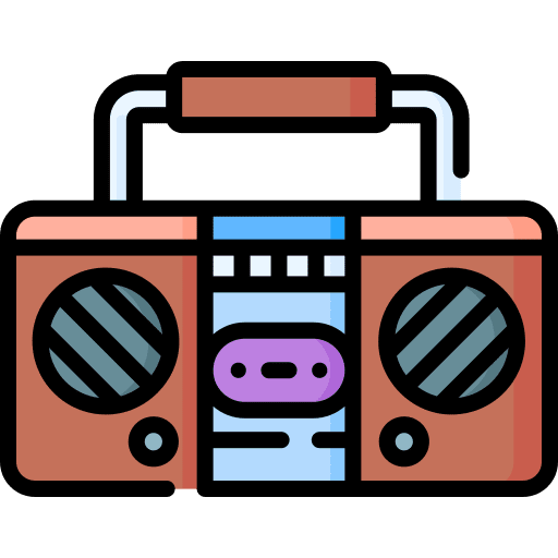 Boombox music player electronics cassette player icon Boombox music player electronics cassette player icon