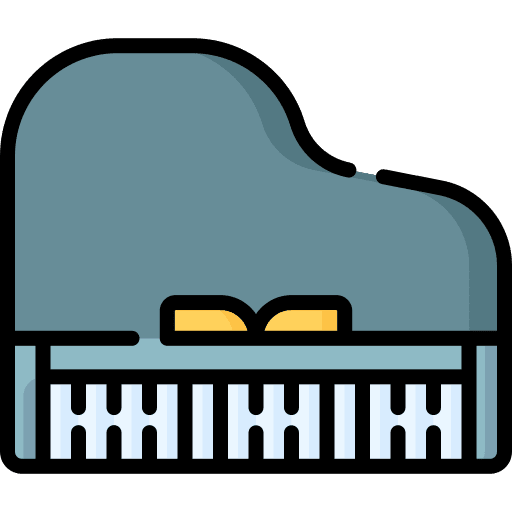 Piano keyboard music and multimedia music icon Piano keyboard music and multimedia music icon