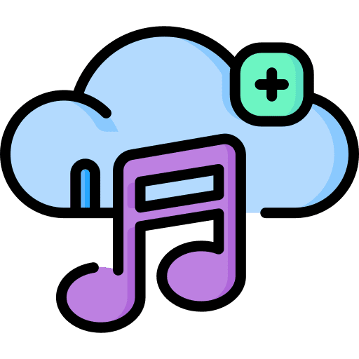 Cloud streaming cloud music and multimedia icon Cloud streaming cloud music and multimedia icon