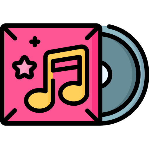 Vinyl music and multimedia compact disc album icon Vinyl music and multimedia compact disc album icon