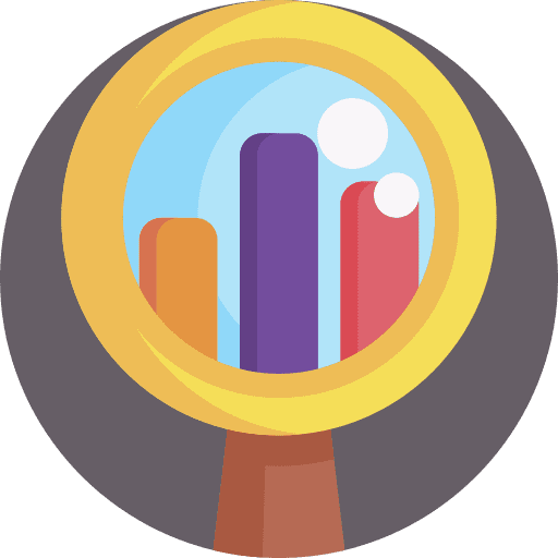 Benchmarking benchmarking marketing magnifying glass icon