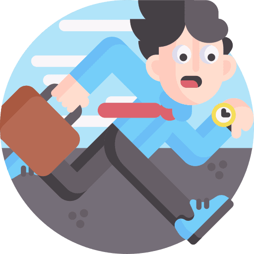 Busy worker clock busy icon