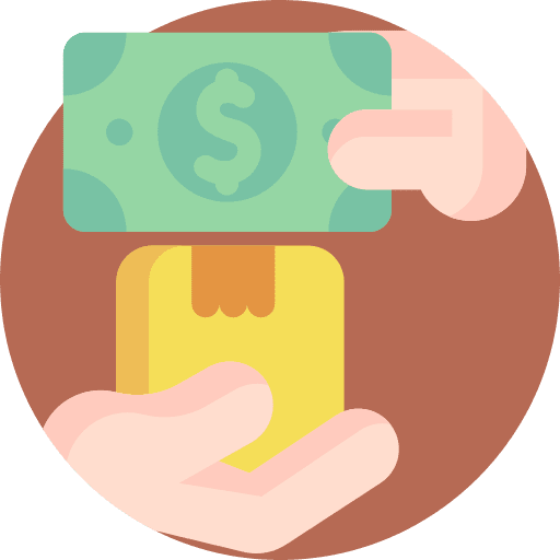 Cash on delivery logistics delivery money box icon