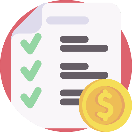 Price list document money statement icon