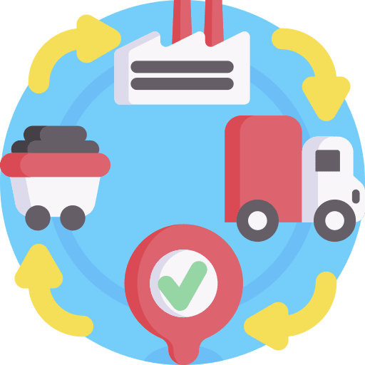 Value chain manufacturer production industry icon