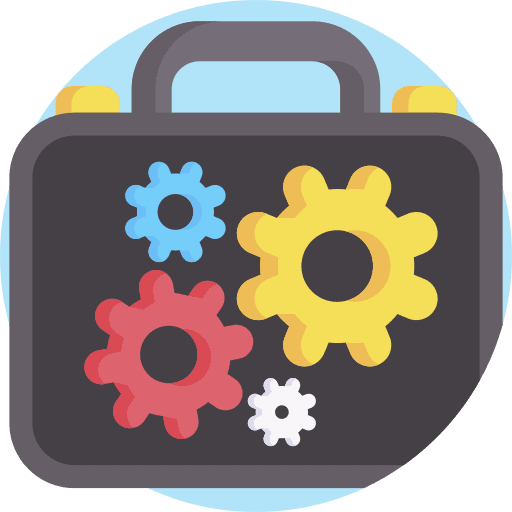 Work in progress suitcase strategy workflow icon