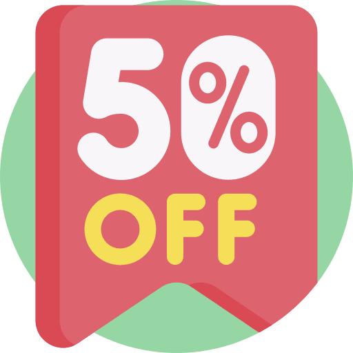 Discount commerce and shopping half price discount icon
