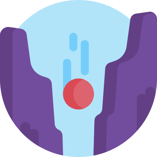 Gap aperture falling gap icon