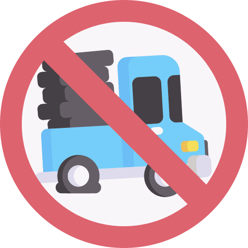 Overload sign travel delivery truck icon