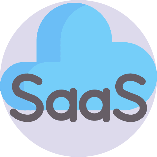 Saas saas development business and finance icon