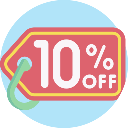 Discount 10 percent percent sale icon