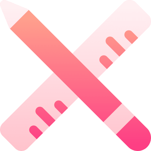 Ruler graphic design pencil measure icon