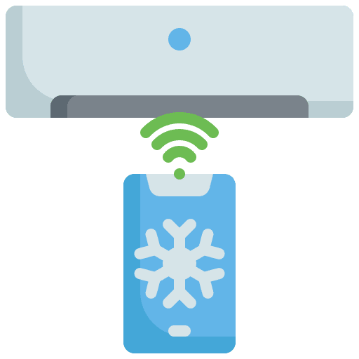 Air conditioner smart home air conditioning wifi icon Air conditioner smart home air conditioning wifi icon