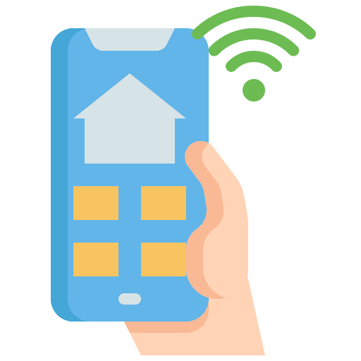 Mobile technology mobile phone smart home icon Mobile technology mobile phone smart home icon
