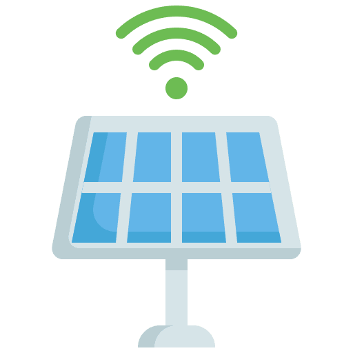 Solar cell electronics building technology icon Solar cell electronics building technology icon