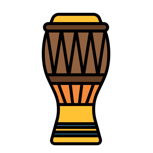 Djembe drum musical instrument cultures icon