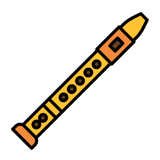 Flute music and multimedia folk orchestra icon
