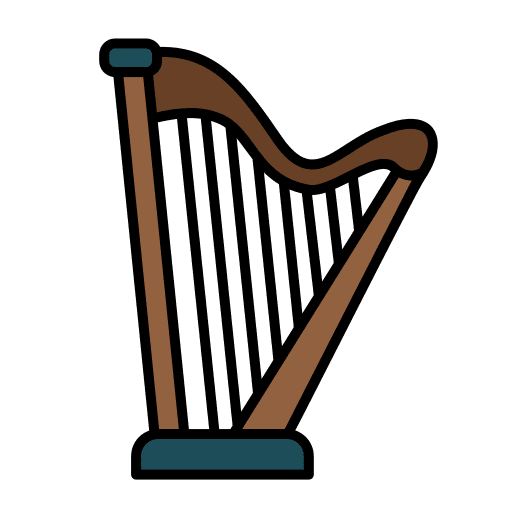 Harp string instrument cultures music and multimedia icon