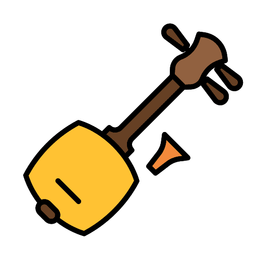 Shamisen oriental string instrument asian icon