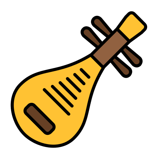 Biwa orchestra oriental music and multimedia icon