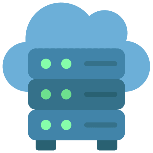 Cloud server multimedia networking cloud server icon