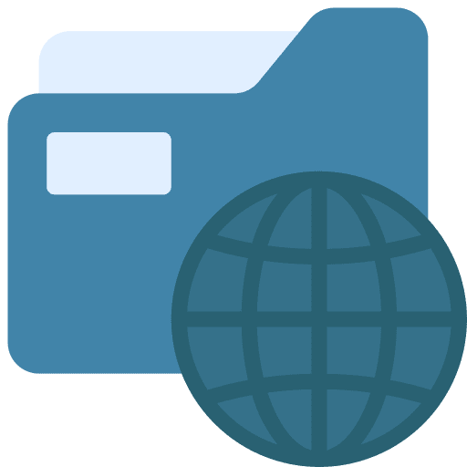 Data sharing archive internet document icon