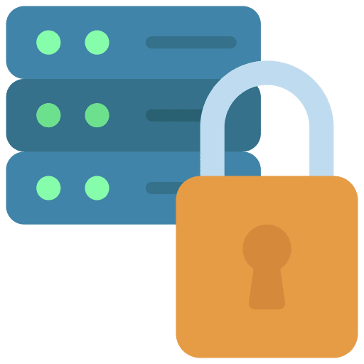 Secure data database secure data big data icon
