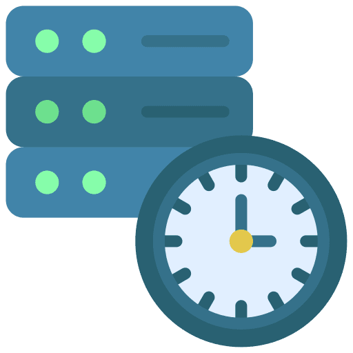 Server traffic clock hosting seo and web icon