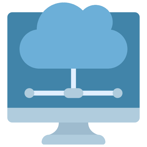 Cloud computing multimedia data internet icon